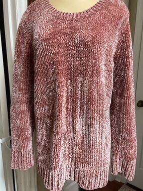 Orvis Chenille Scoop-Neck Sweater in Dusty Rose
